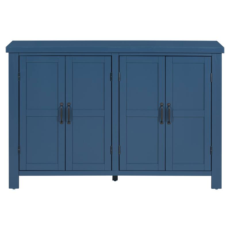 4-Door Storage Sideboard with Adjustable Shelves and Retro Atimon Handles ,Ample Storage,Pinewood Legs