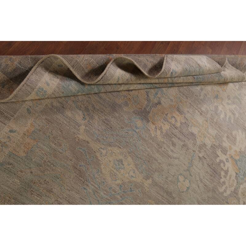 Earth Tone Oushak Vegetable Dye Turkish Area Rug Handmade Wool Carpet - 9'4"x 11'8"