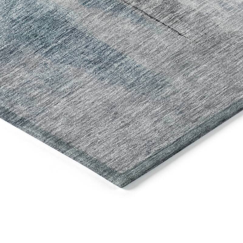 Machine Washable Indoor/ Outdoor Contemporary Abstract Chantille Rug