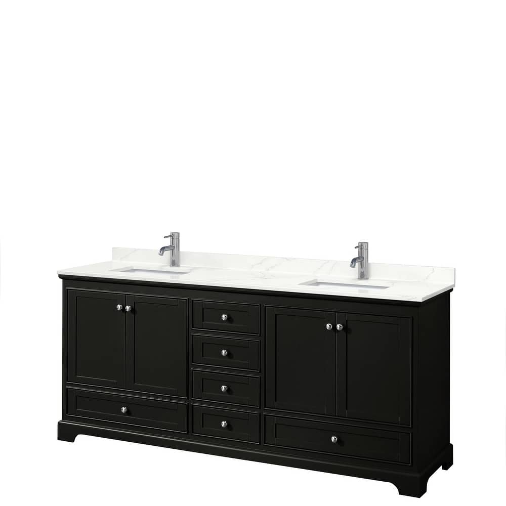 Deborah 80-inch Double Vanity, Quartz Top