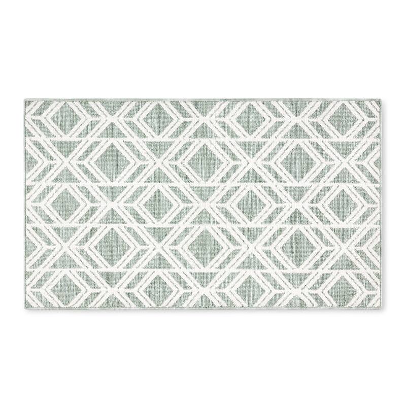 TOWN & COUNTRY EVERYDAY Walker Modern Diamond Everwash Washable Multi-Use Non-Slip Backing Decorative Rug
