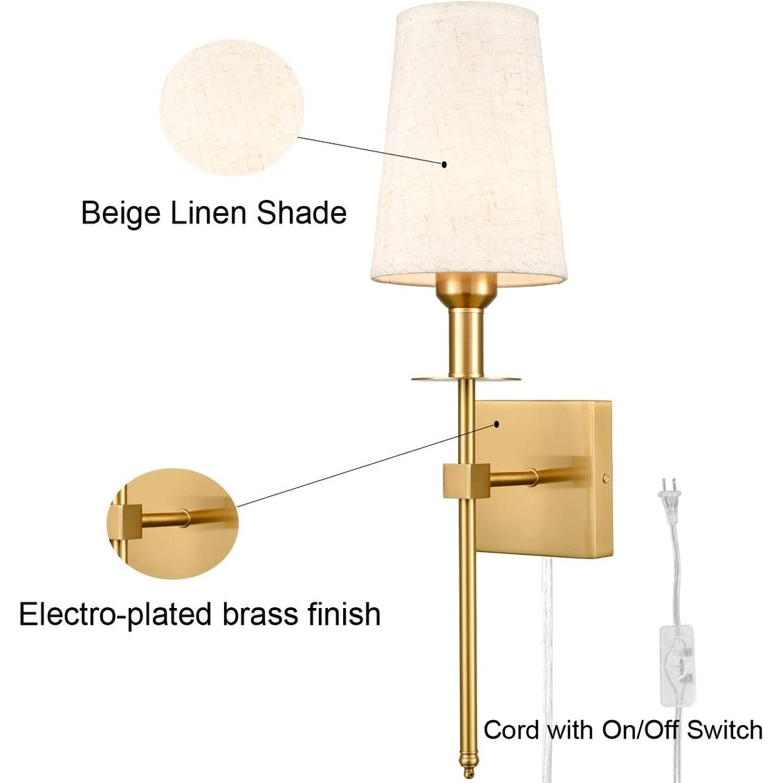 Linen cheap wall sconce