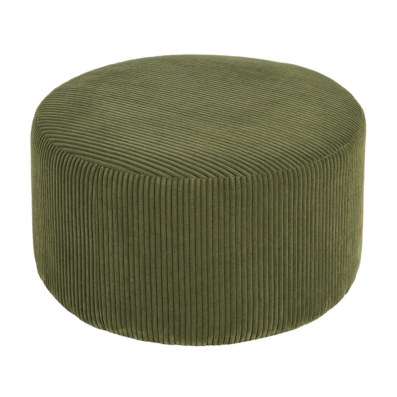 Olias Velvet Upholstered Round Ottoman by Christopher Knight Home