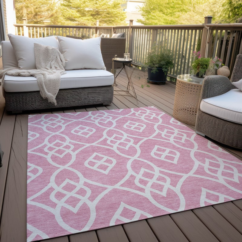 Machine Washable Indoor/ Outdoor Chantille Trellis Modern Rug