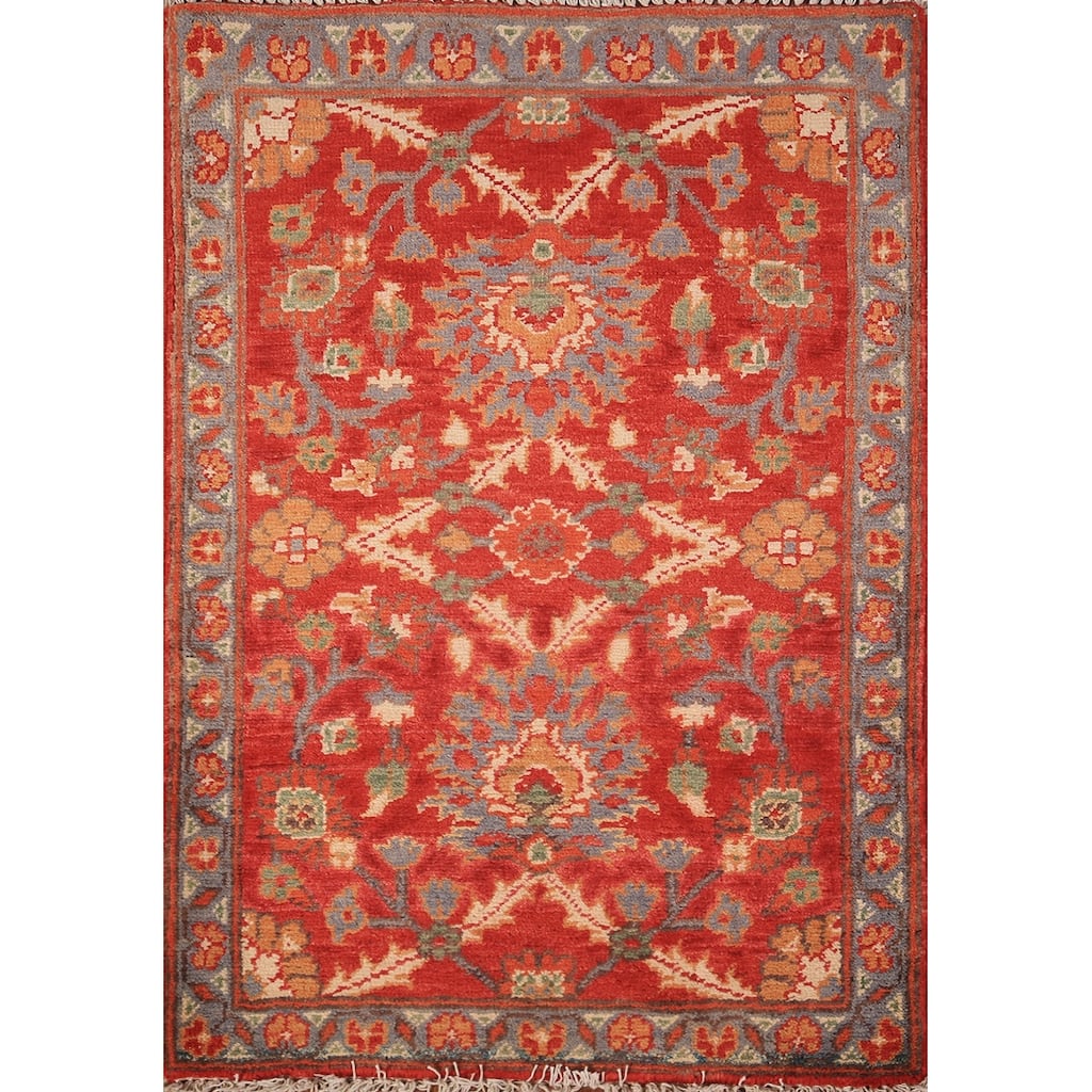 Floral Kazak Oriental Foyer Rug Hand-Knotted Traditional Wool Carpet - 2'0" x 3'0"