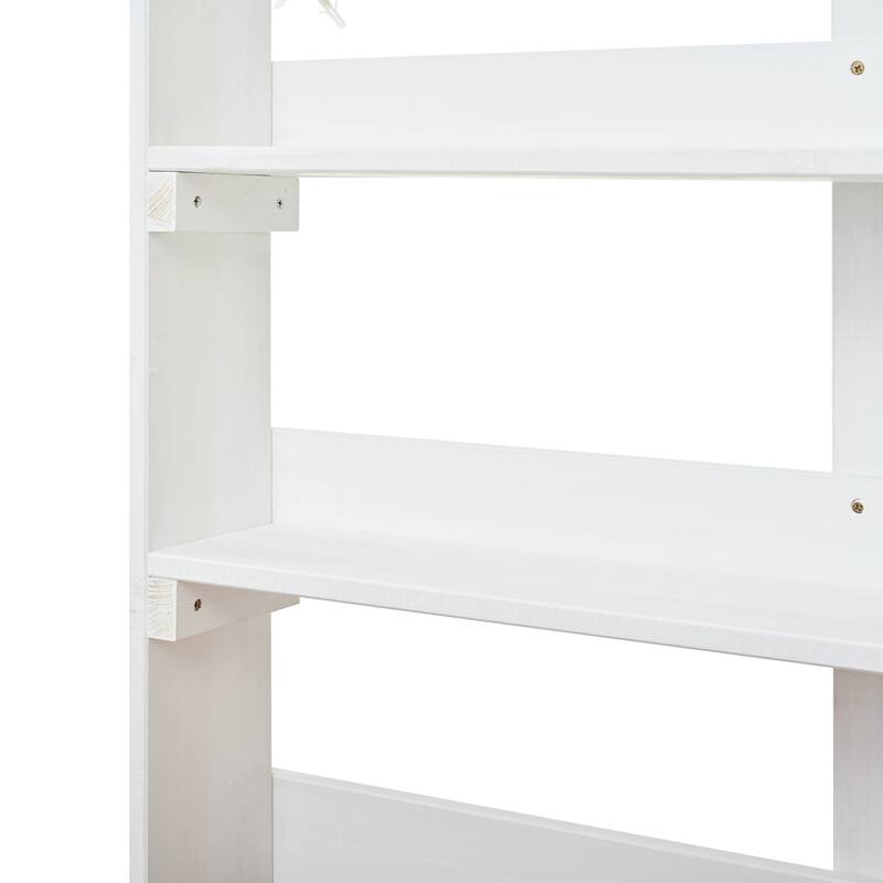 CUSchoice 66" Farmhouse Style Outdoor Wooden Potting Bench: Drawers, Cabinet, and Shelves - 50.2x19.7x66inch(LXWXH)