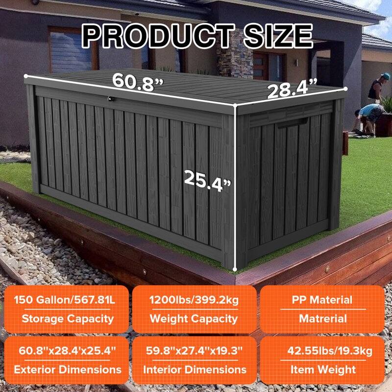 Outdoor Patio Storage Resin Lockable Deck Box