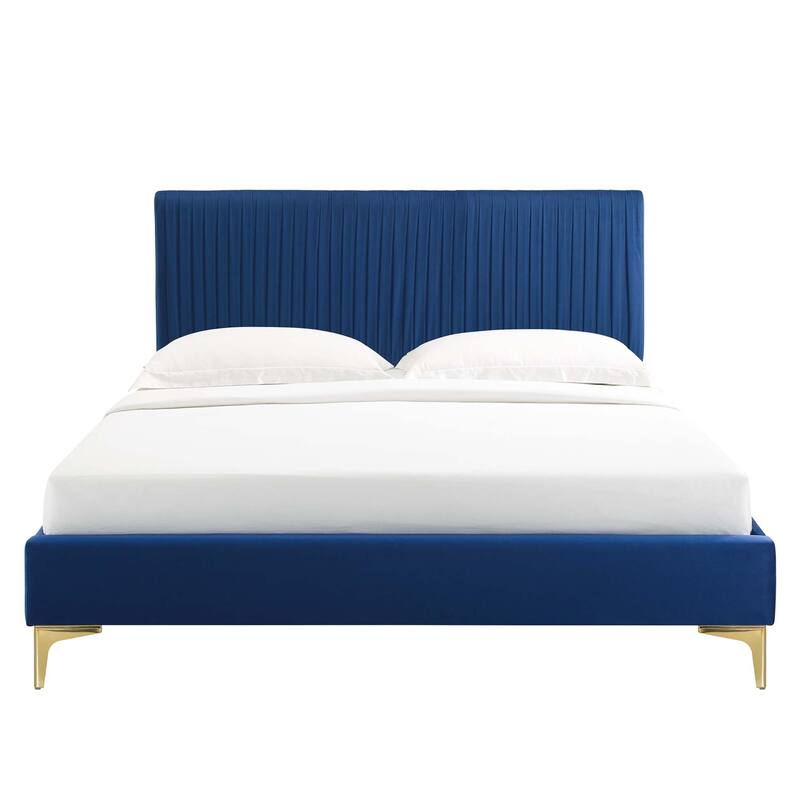 Peyton Performance Velvet Queen Platform Bed