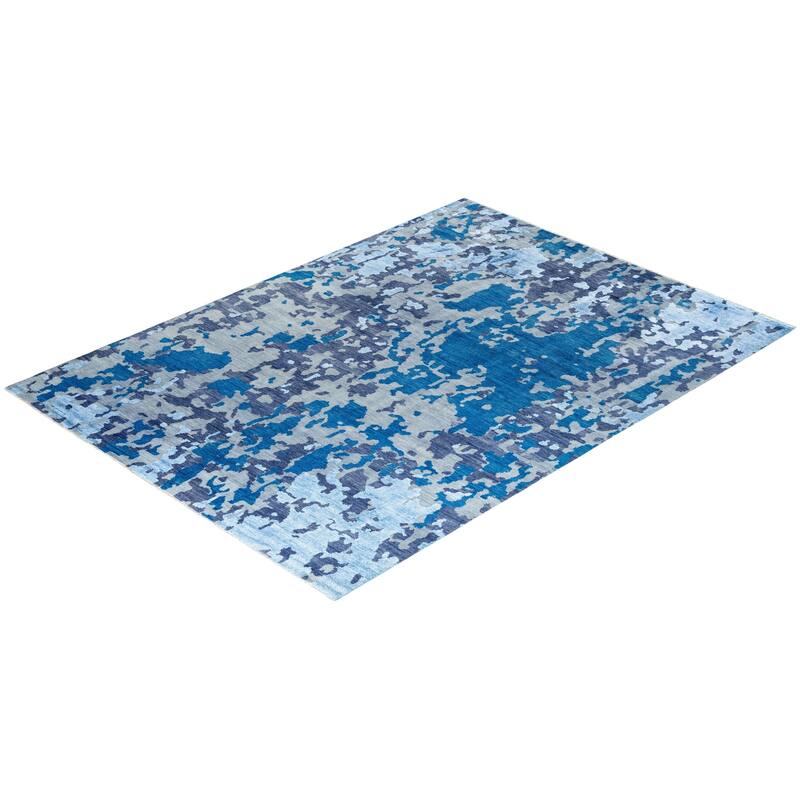 Modern One-of-a-Kind Handmade Area Rug - Sand, 8' 10" x 11' 10" - 8' 10" x 11' 10"
