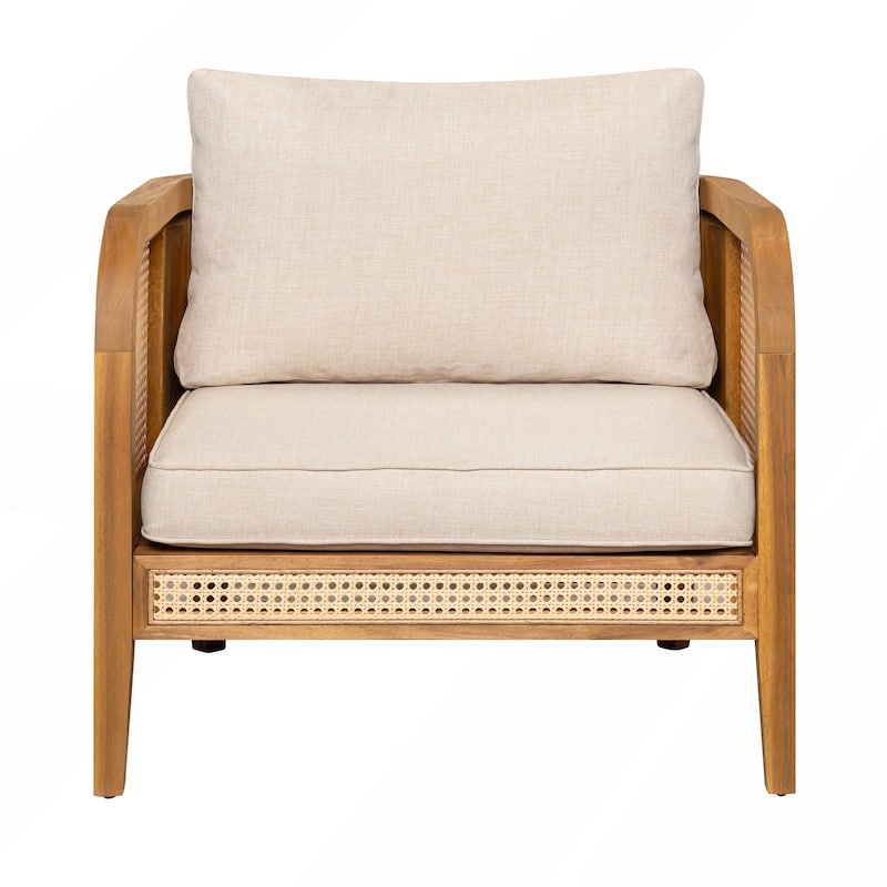 Outdoor Patio Cushioned Arm Chair Set of 2