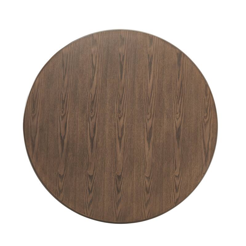 42" Round Dining Table for 4 Person, Retro Wooden Kitchen Dinner Room Table for Home Kitchen Restaurant Living Room - Walnut