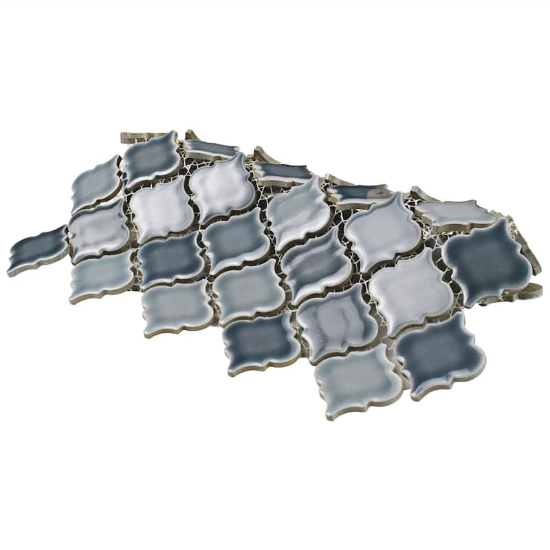 Merola Tile Hudson Tangier Stillwater 12-3/8" x 12-3/8" Porcelain Mosaic Floor and Wall Tile