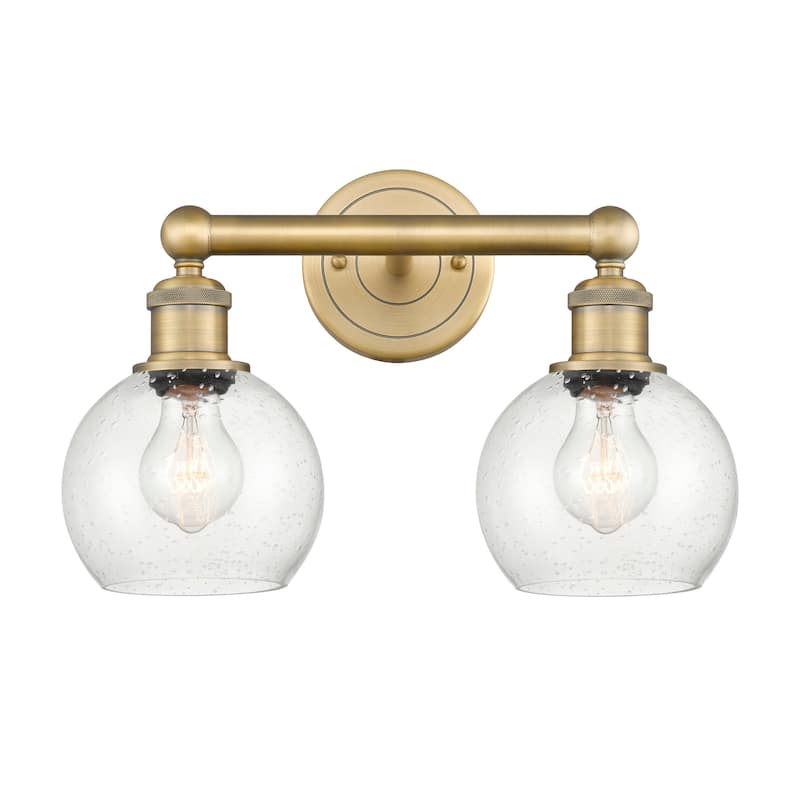 Innovations Lighting 616-2W-11-15 Athens Vanity Athens Deco Swirl 2 - Brushed Brass / Seedy