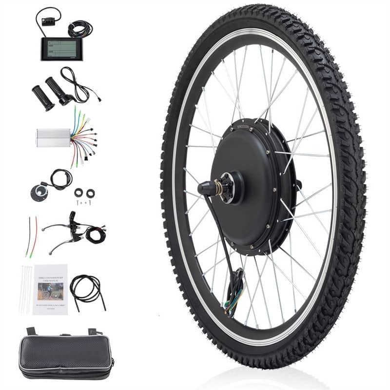 26in 1500W Rear Drive With Tires Bicycle Modification Parts Black - 1500W Rear Drive Motor For 26'' Rim