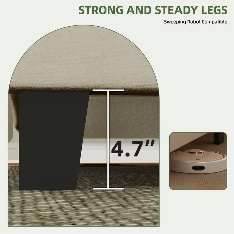 Moasis Upholstered Tufted Bed Frame with Adjustable Height Headboard