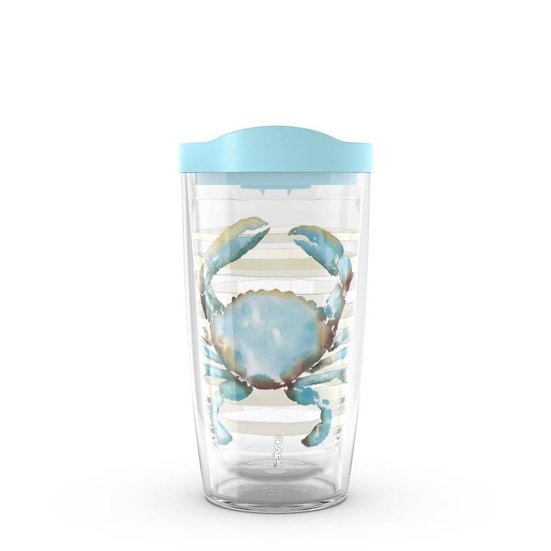 Tervis Sara Berrenson Atlantica Collection Made in USA Double Walled Insulated Travel Tumbler, Crab - 16oz