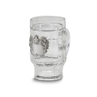 Curata Pewter Engravable Fleur De Lis Crest 17 Ounce Glass Mug