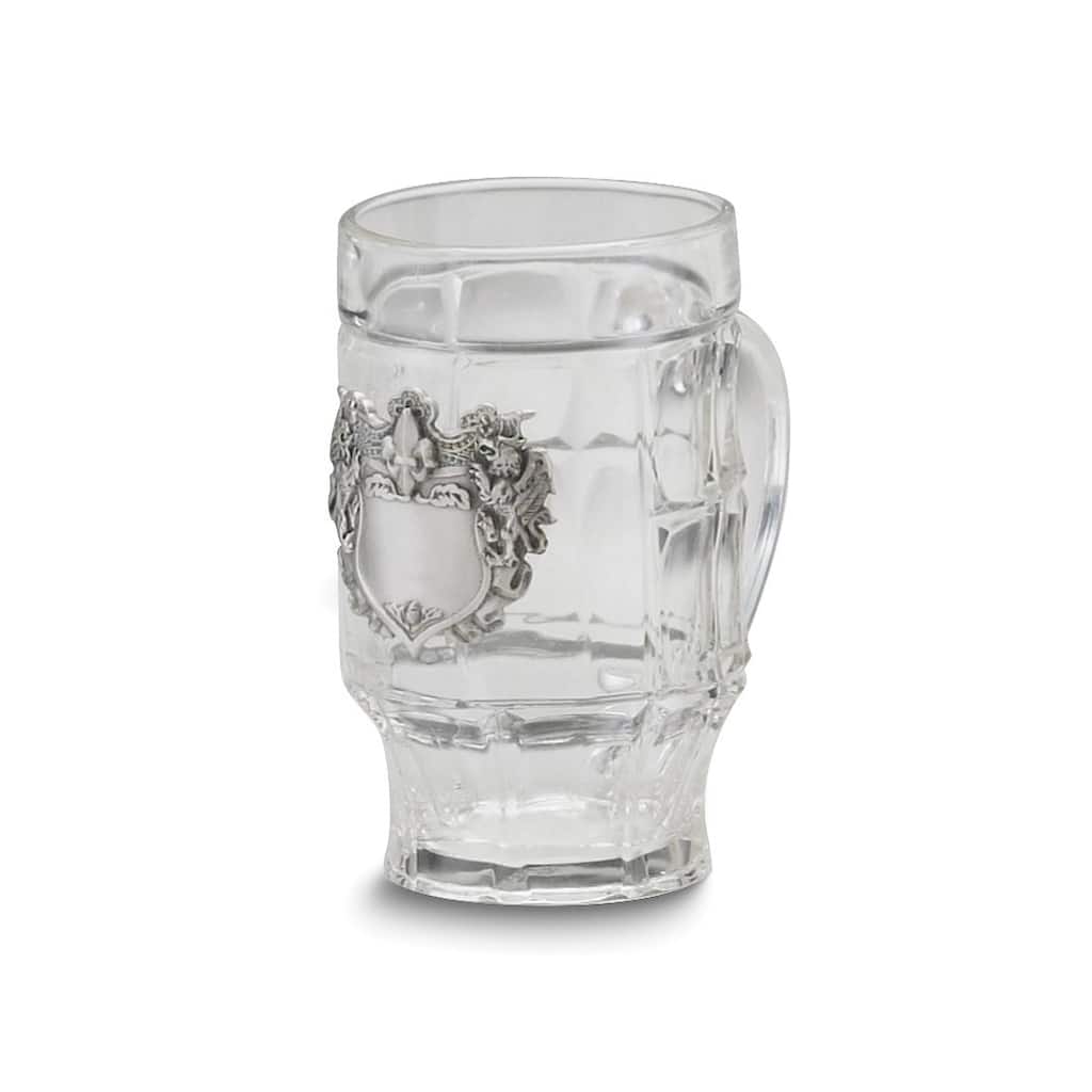 Curata Pewter Engravable Fleur De Lis Crest 17 Ounce Glass Mug