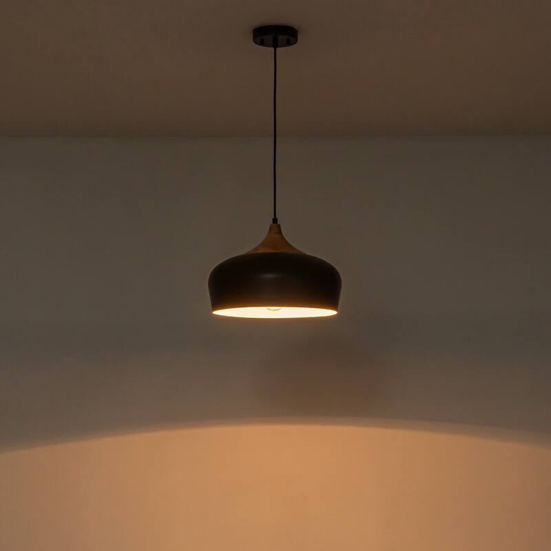 Modern 1-Light Black Dome Kitchen Island Metal Pendant Lights for Dining Room