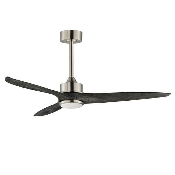 slide 2 of 9, Maxim 88831 Woodwind 52" 3 Blade Indoor / Outdoor LED Ceiling Fan Satin Nickel