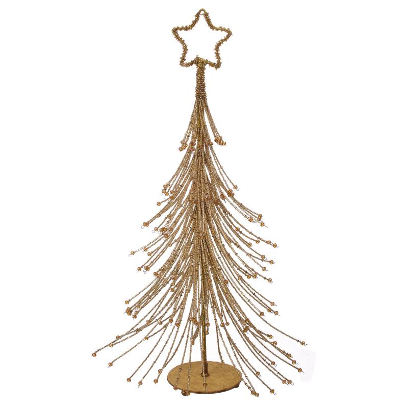 20" Glitter With Bead And Star Tree