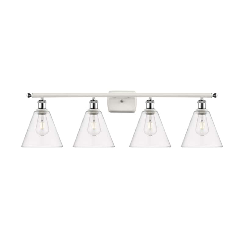 Innovations Lighting 516-4W-11-38 Berkshire Vanity Berkshire 4 Light - White and Polished Chrome / Clear