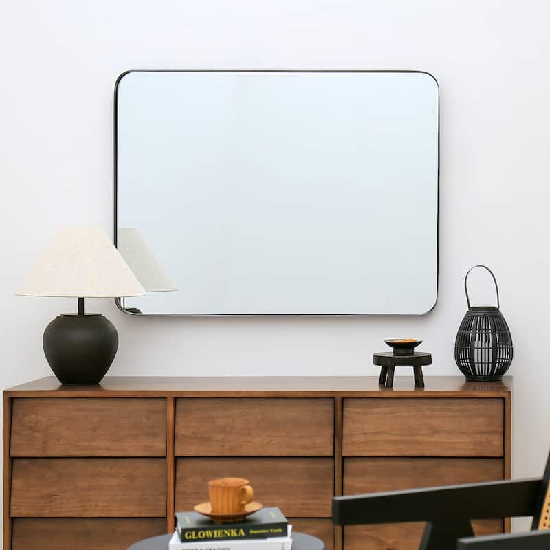 STAR Black Rectangular Wall and Bathroom Mirror - 24x36 Inches - 30x40 inches - Black