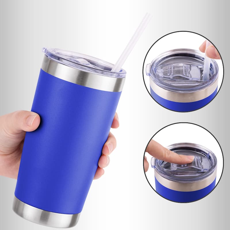 Zulay Kitchen 20oz Stainless Steel Tumbler With Lid and Straw