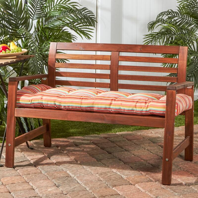 Coastal Stripe 18-inch x 51-inch Outdoor Bench Cushion (Cushion Only)
