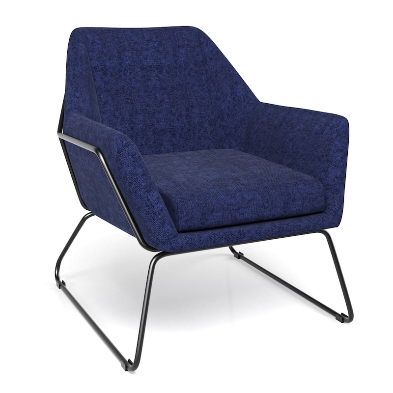 Caine Fabric Accent Chair with Black Powder Coated Sled Base