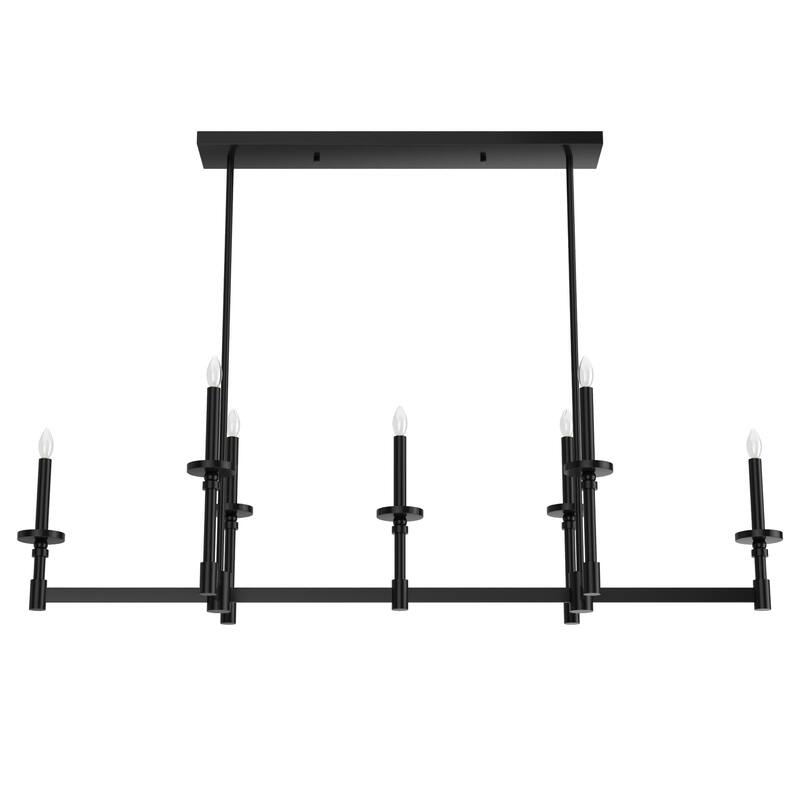 Hunter Briargrove 7-Light Linear Chandelier - Dining room, Candle, Geometric, Transitional