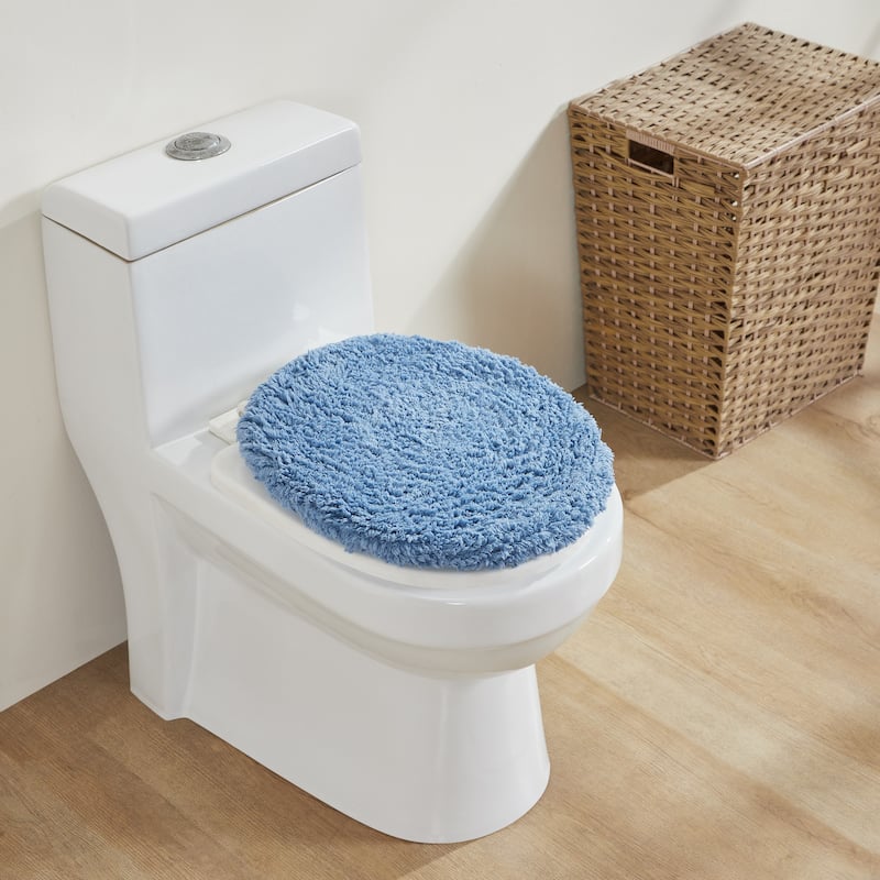 Better Trends 18 x 20 Toilet Lid Cover 100% Cotton Tufted Water Absorbent Machine Washable Lux Collection