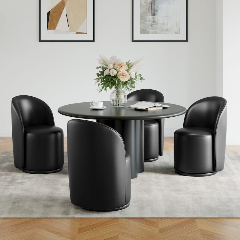 UIXE Modern Upholstered Swivel Armless Side Dining Chairs