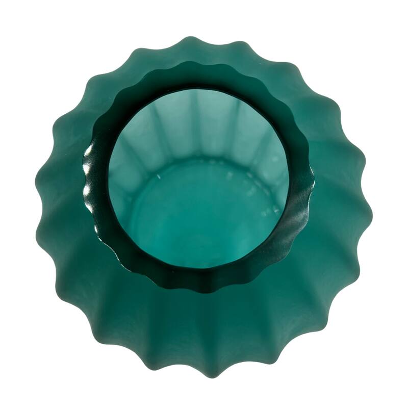 8" High Premium Contemporary Glass Vase in Turquoise