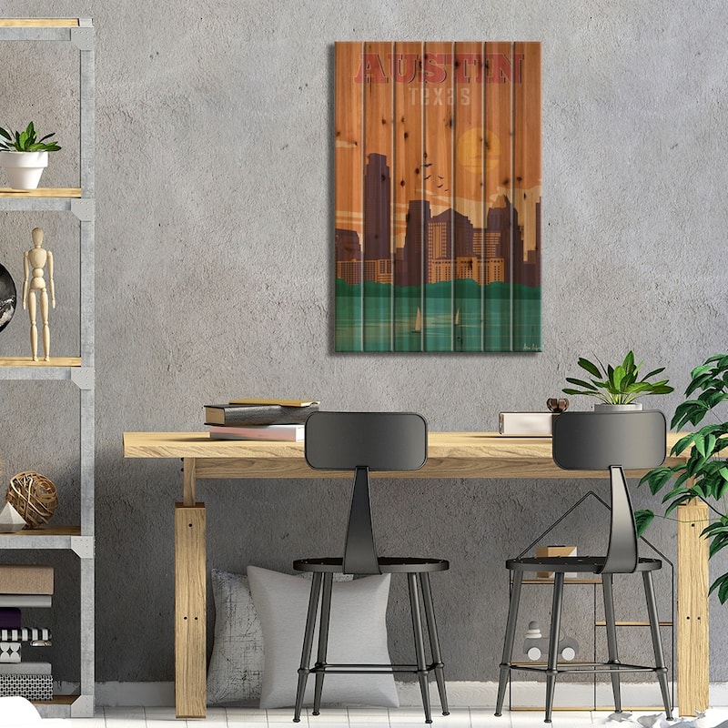 Austin Print On Wood by IdeaStorm Studios - Multi-Color