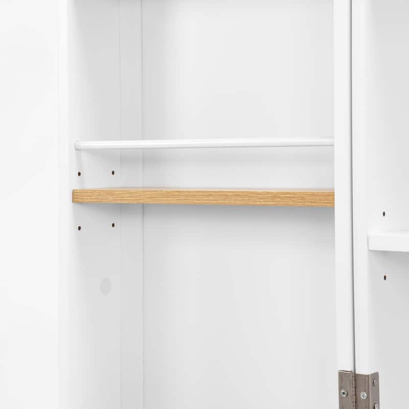 Freestanding Kitchen Pantry Cabinet with Adjustable Shelves, Food Storage Cupboard with 10 Door Shelves, Pull Out Organizers