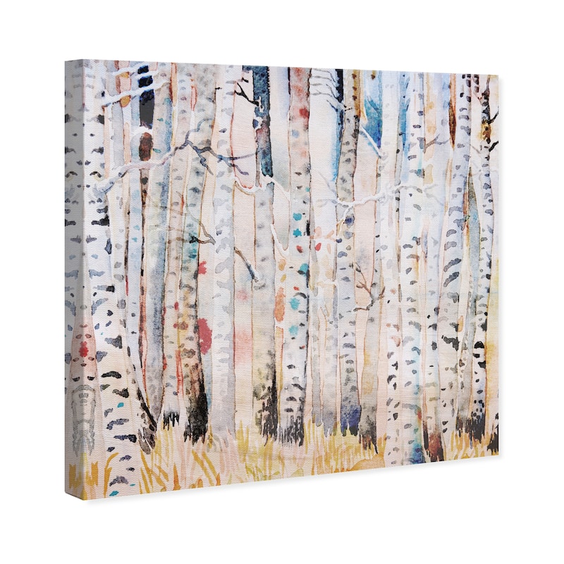 Wynwood Studio Canvas Floral and Botanical Birch Hike Summer White and Farmhouse Wall Art Canvas Print - White, Gray