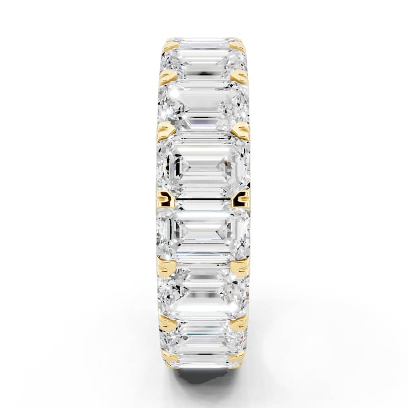 Auriya 14k Gold 7 1/2ctw Emerald Lab Grown Diamond Eternity Ring (E-F VS)