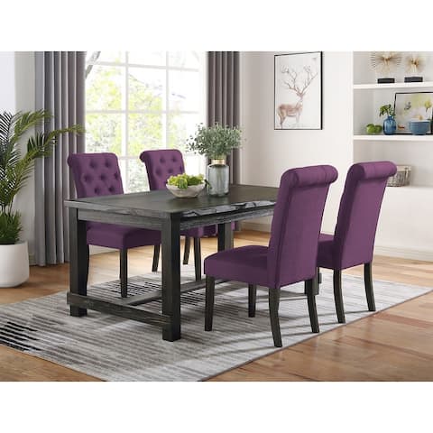 Roundhill Furniture Leviton Antique Black Finished Wood 5-piece Dining Set