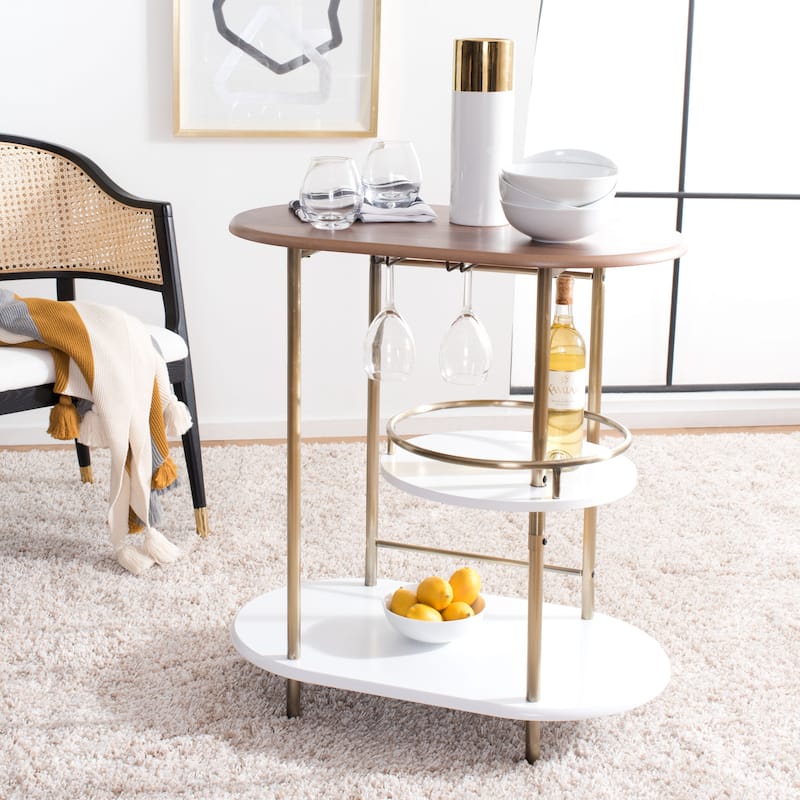 SAFAVIEH Ula 3-Tier Swivel Bar Table - 29.53" W x 17.72" L x 32.76" H - 30"Wx18"Dx33"H