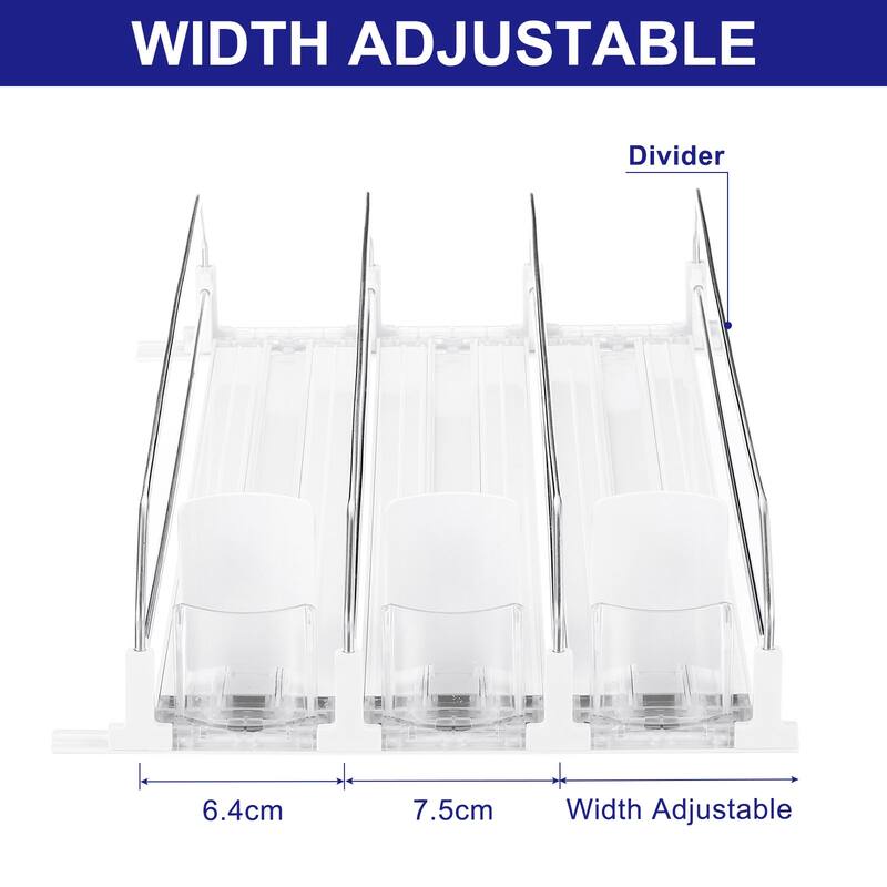 3pcs Self-Pushing Soda Can Dispenser Drink Organizer for Vending Machine, White