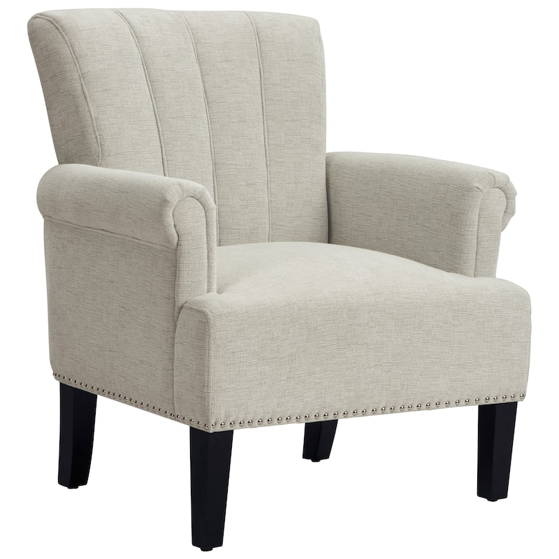 Modern Living Room Chair Comfortable Rolled Arms Accent Chair Rivet ...