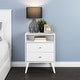 preview thumbnail 35 of 46, Milo Mid-century Modern 2-drawer Open-shelf Tall Nightstand White