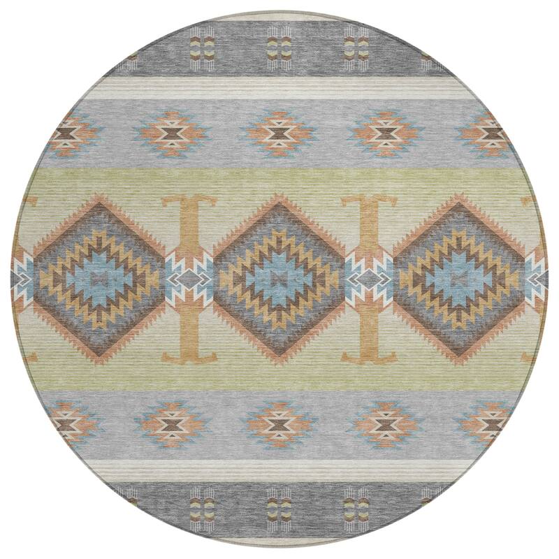 Machine Washable Indoor/ Outdoor Global Chennai Chantille Rug