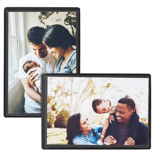 15 Pack 4x6 Black Magnetic Picture Frames for Refrigerator with