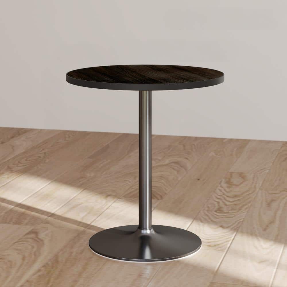 Round Dining Table Work Table with Wood Textured Top, 27.6" Kitchen Table Coffee Table Meeting Table