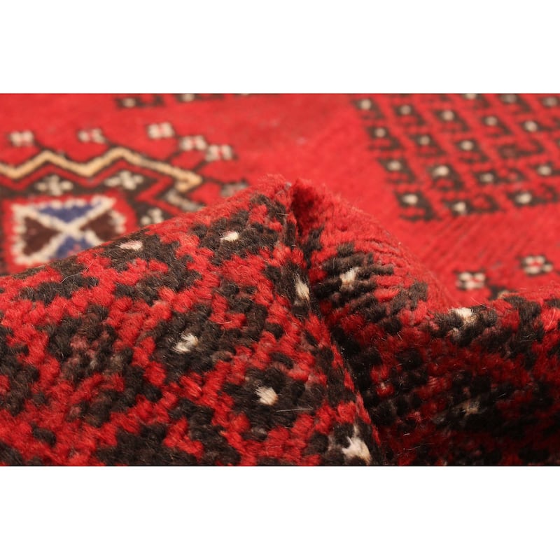 ECARPETGALLERY Hand-knotted Baluch Red Wool Rug - 3'7 x 6'1