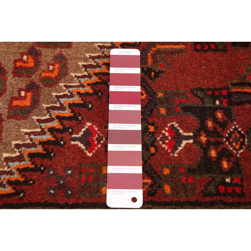 ECARPETGALLERY Hand-knotted Andelz Dark Red Wool Rug - 3'5 x 4'9