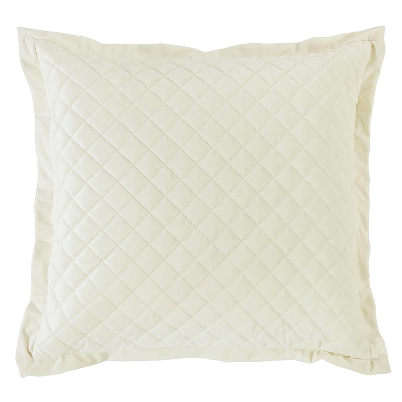 HiEnd Accents Velvet Diamond Quilted Euro Sham, 27"x27"