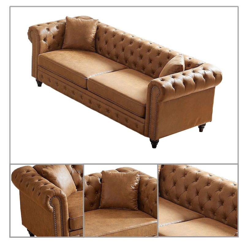 Mid-century retro style 2-piece sofa set for living room mall parlor
